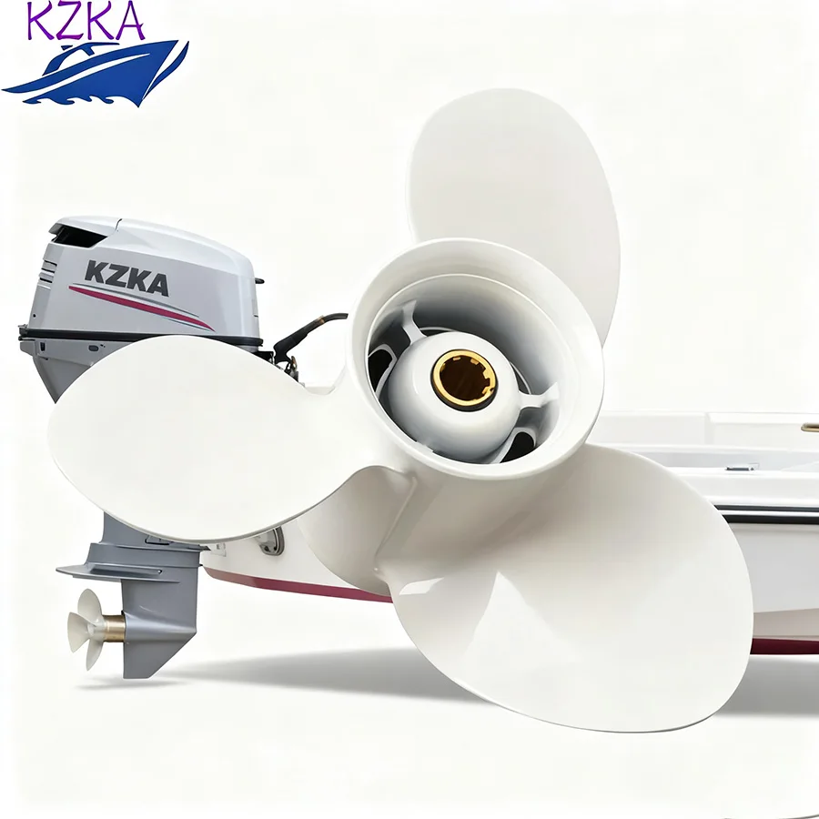 Boat Engine Propeller 63V-45947 For Yamaha 9-1/4 X 8 Aluminum Alloy Screw 3 Blade 8 Spline Tooth Part for 9.9-15HP Boat Motors