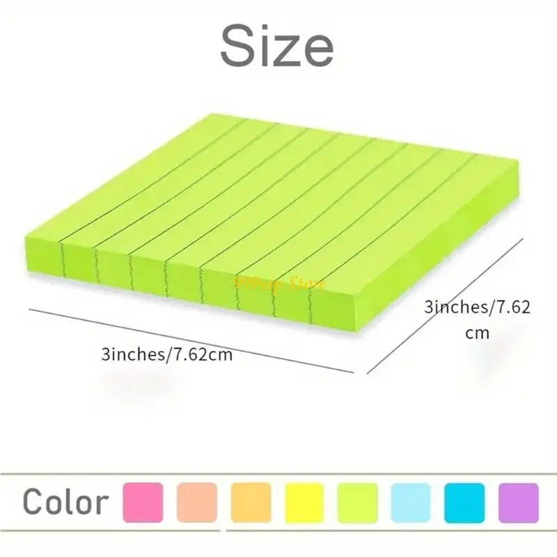 C90C 360 Sheets Colored Note 75x75mm Colorful Notes Paper Adhesive Notes Pad Pocket Notepads Reminder on Book Calender Fridge