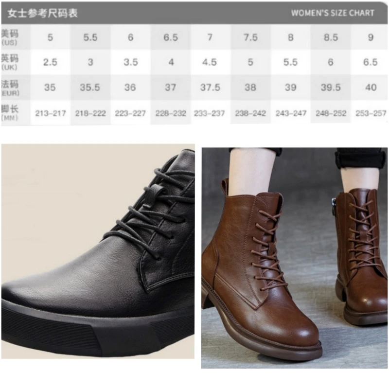 High End Women Genuine Cowhide  Boots 2023 New Arrival Rubber Anti-Slip 4cmThick Sole Waterproof Brown Knight Ladies Shoes