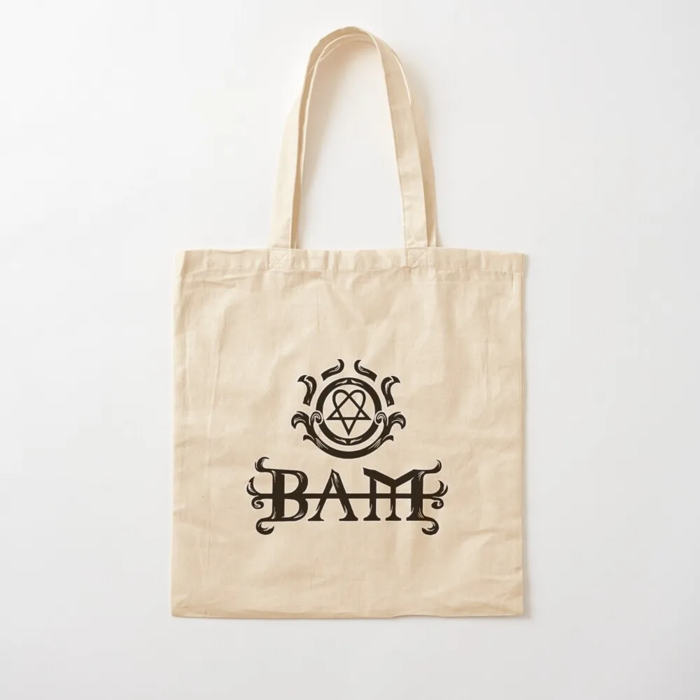 هارت بام! (أسود _amp_ أبيض) حقيبة حمل للمتسوقين حقيبة نسائية من القماش حقيبة حمل للرجال والنساء