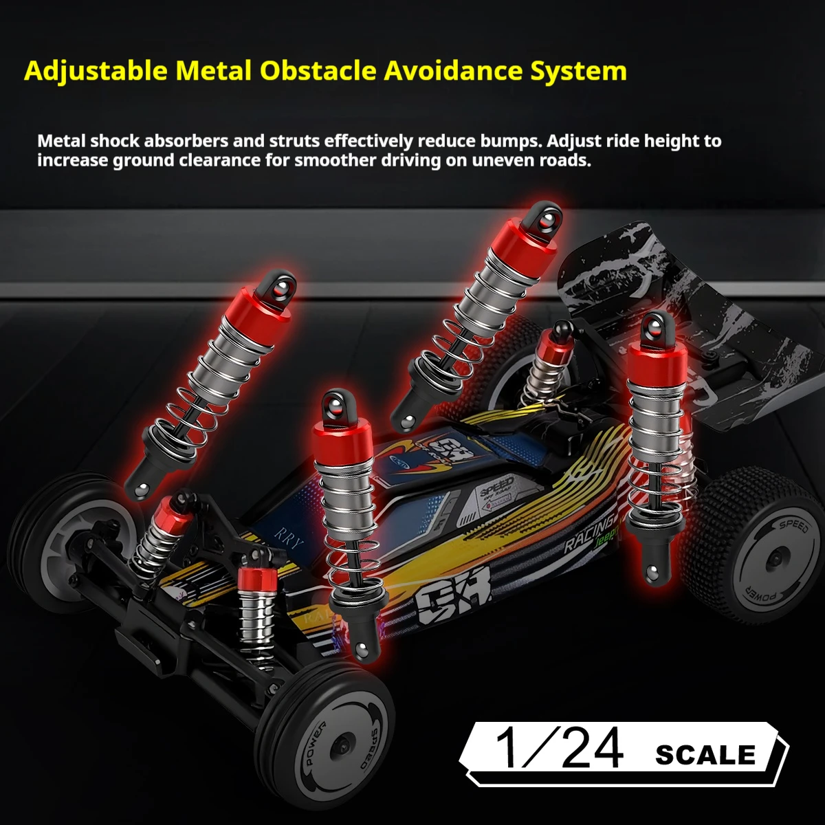 Wl 244016 1:24 Scale Remote-Controlled Electric Racing Baja Car High-Speed Two-Wheel Drive Rc Car Toy Kids Birthday Xmas Gift