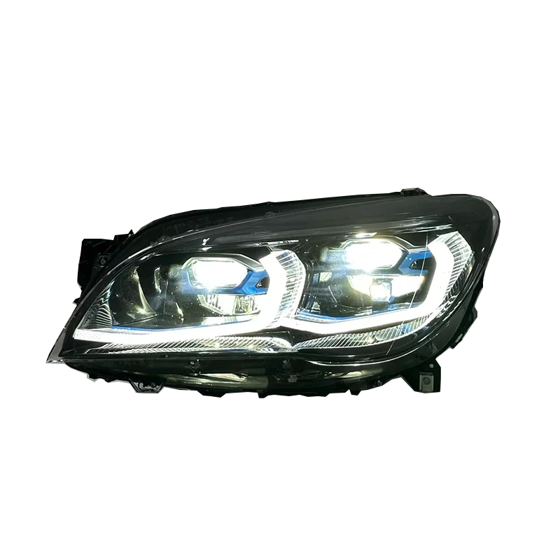 SJC Car Parts Headlights for B M W 7 Series F02 2013-2015 Upgraded G12 Style Dual Color Switch Yellow White LED Front Lamps