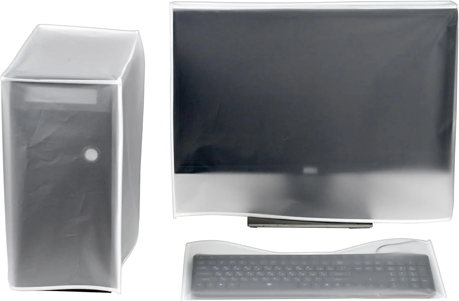 

3 Piece Computer Dust Cover Set for 22-24 Inch Monitor, Keyboard, and CPU Tower Desktop