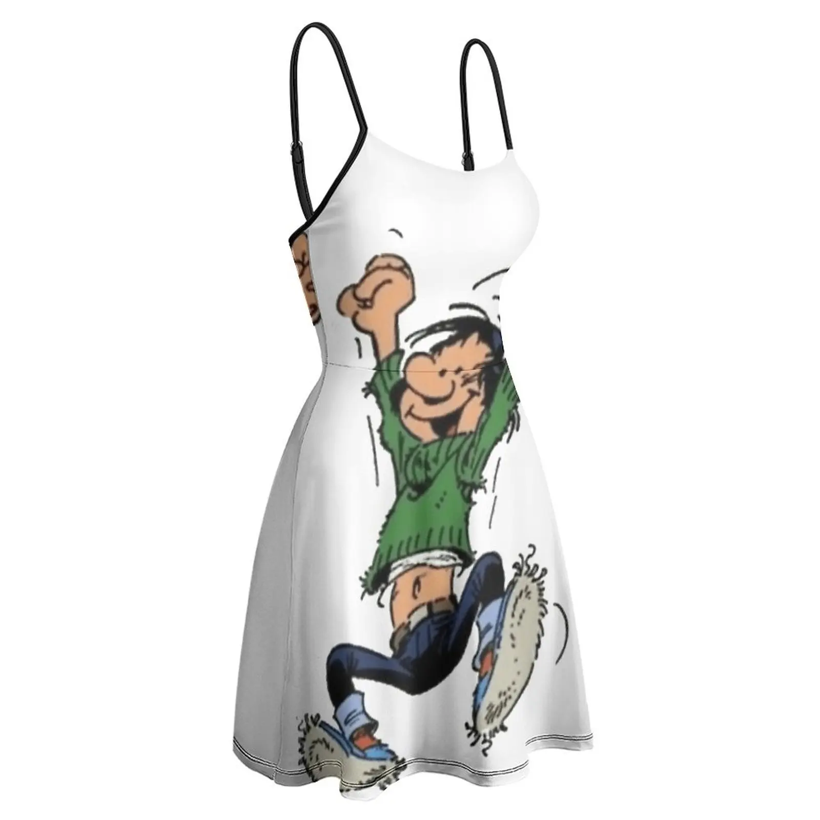 Sexy Gaston Lagaffe Graphic For Sale Women's Sling Dress Funny Novelty  Clubs Woman's Clothing Suspender Dress Novelty