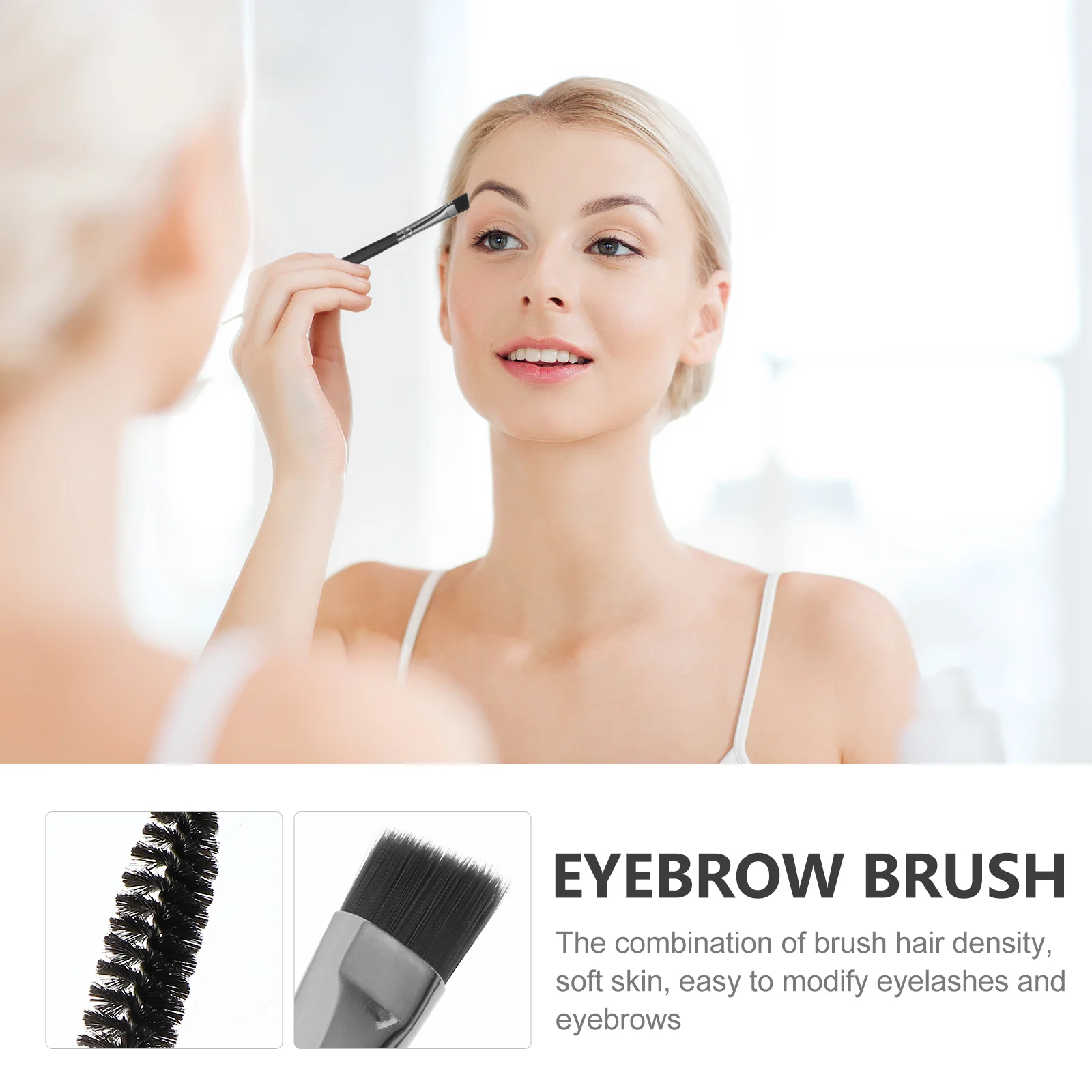 6 個のスプーリーブラシ アングルドコンボ ファインチップ デュアルエンド 精密な眉毛用 汚れにくい デイリーユースキット