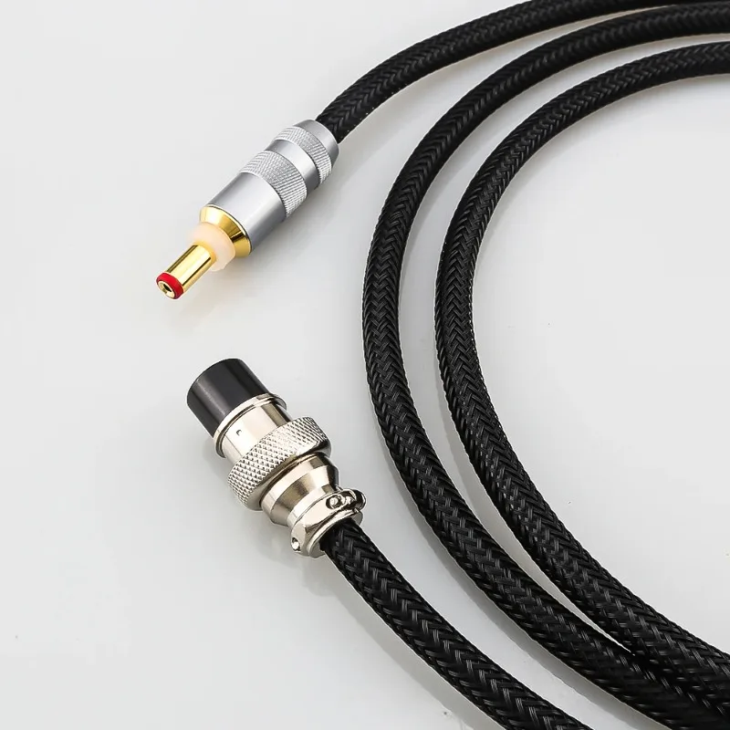 Solid Silver DC Cable Phono Amplifier Cable AC/DC Linear Power Supply Cable New HI-End GX16-2 Pin To 5.5*2.1mm 2.5mm Pure