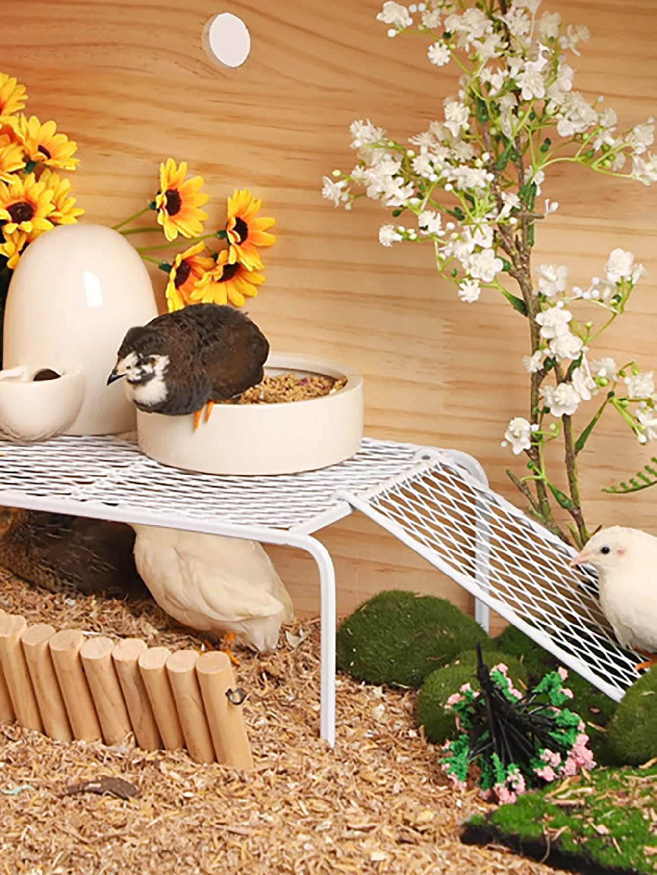 1pc-Rutin Chicken Platform Rutin Chicken Cage Landscape Platform Metal Chicken Rack