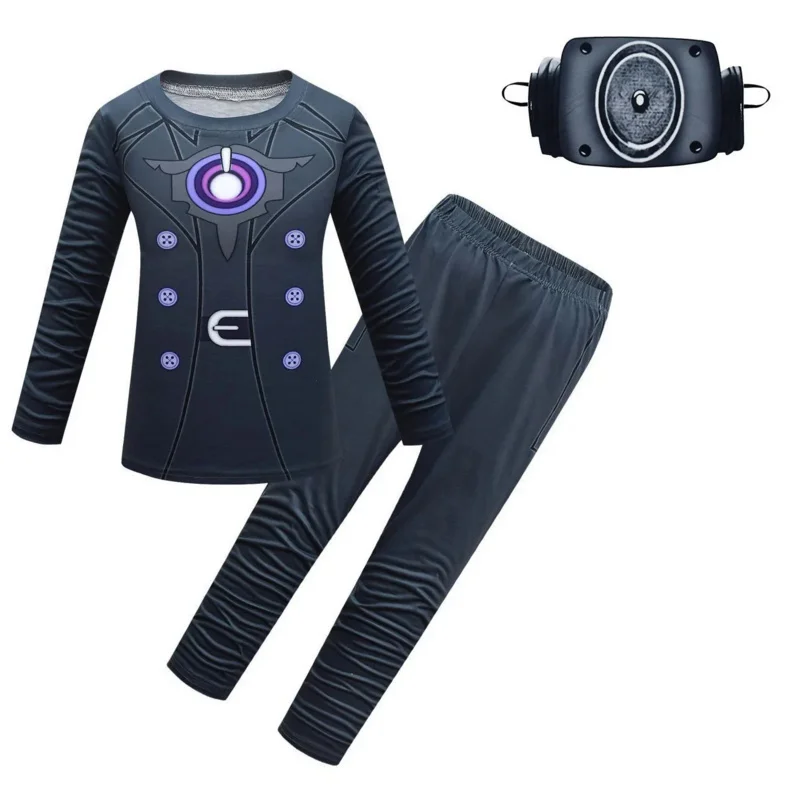 Skibidi 변기 코스프레 의상, 재미있는 스피커맨 타이탄 오디오 맨, 할로윈 공포 게임 피규어, 어린이 생일 선물, 3PC 세트