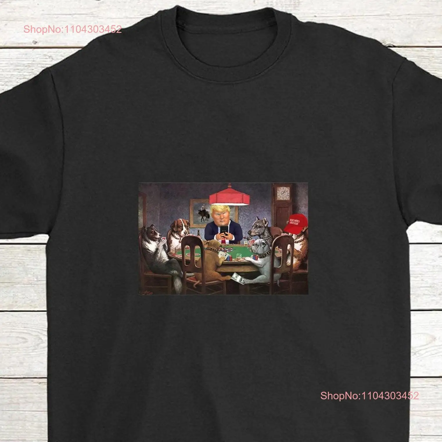 Donald Trump Dogs Playing Poker Art T Shirt JenellPatterson long or short sleeves