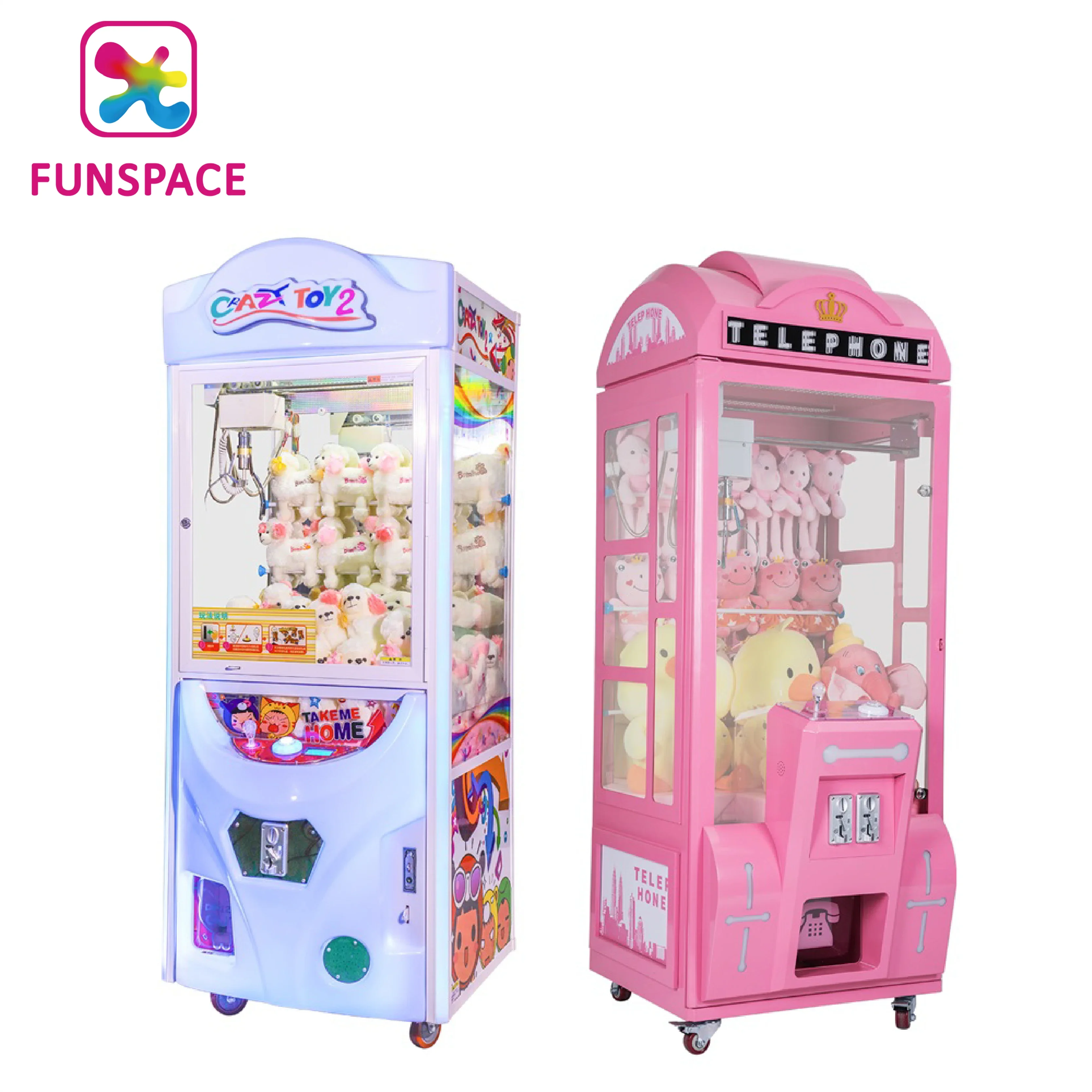 Funspace Doll Park Máquina de garra Arcade que funciona con monedas, juego de casa de juguete, máquina de grúa con aceptador de facturas a la venta