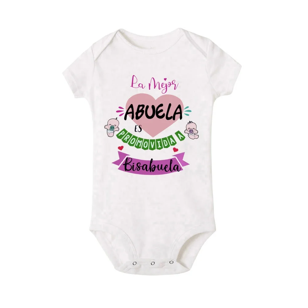 The Best Grandmother Is Promoted To Great-grandmother Baby Romper Pregnancy Announcement Clothes Newborn Short Sleeve Bodysuit