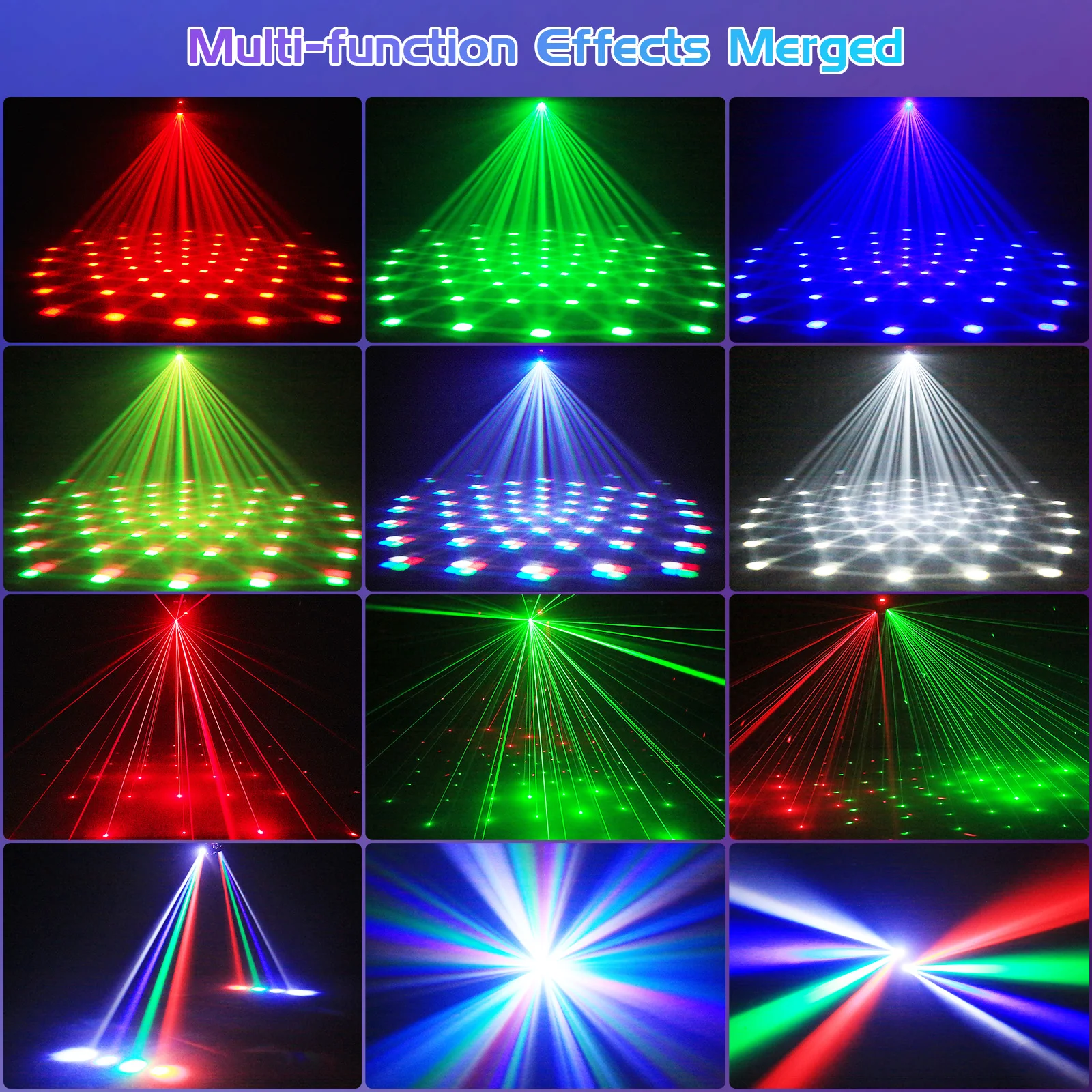 65W Two-armed RGBW 4IN1 LED Effect Lighting Remote Control Stage Lighting Effect Projector for DJ Party Concert Wedding Theater