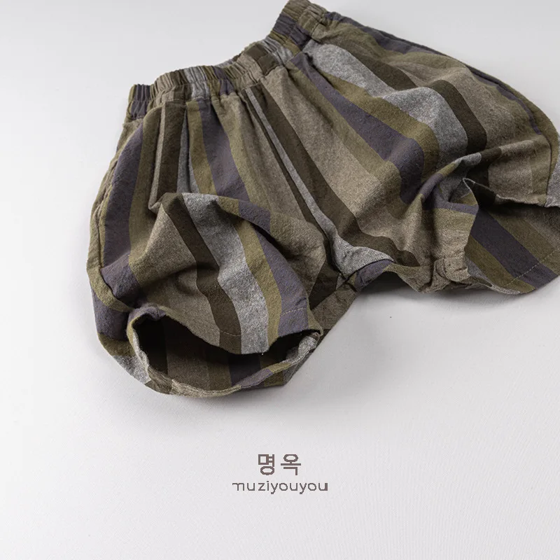 Children's Vertical Shorts New Boys and Girls Five-point Pants Medium Pants Baby Korean Japanese Thin Pants Children's Clothing