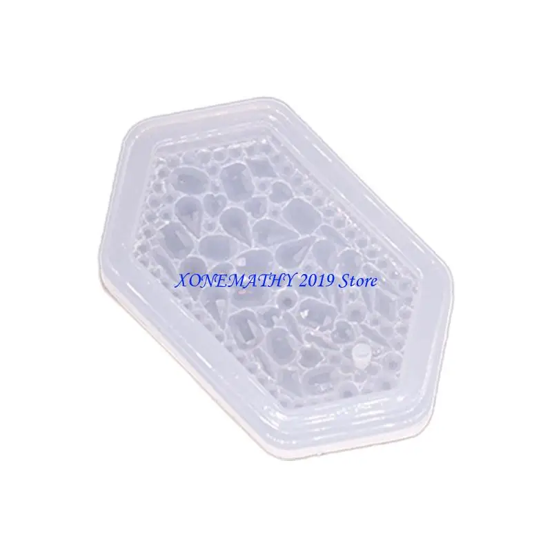 

F42F Diamond Keychain Silicone Mold Keychain Charms Epoxy Resin Mold Casting Molds with Hanging Hole for DIY Crafts Making