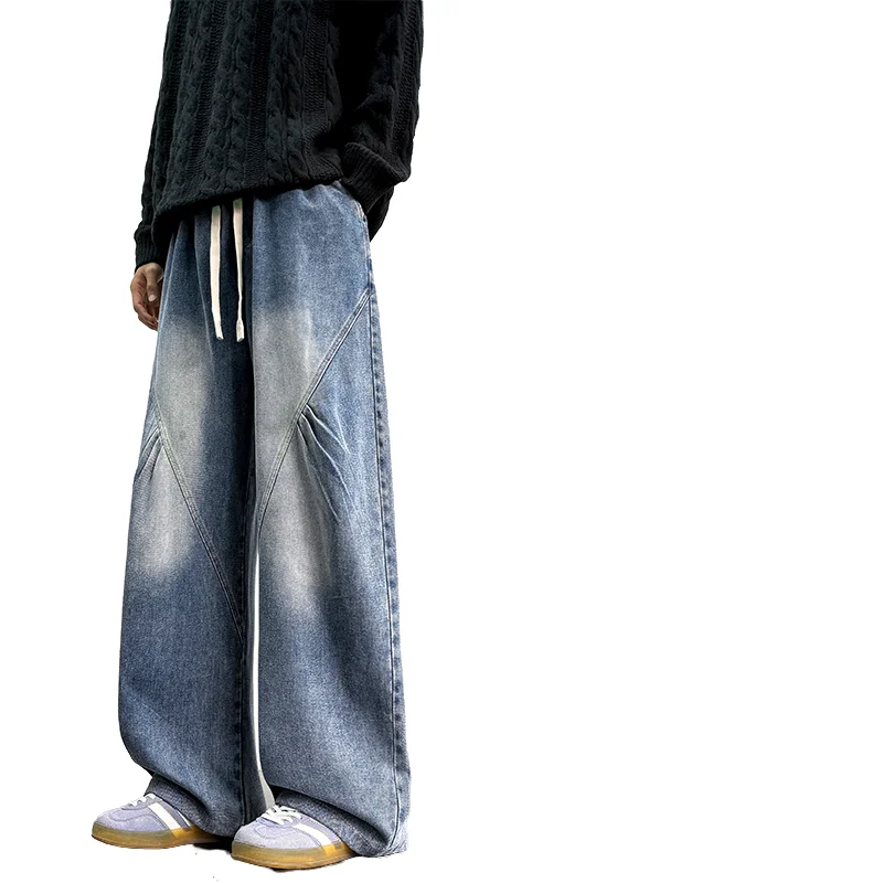 

Мужские модные джинсы - дышащие, из смесового хлопка, в ретро-американском стиле, повседневные, простые, универсальные и удобные для повседневной носки