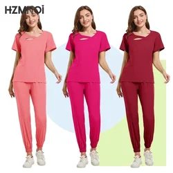 Surgical Uniforms Woman Scrub Set Medical Nurse Beauty Salon Workwear Clinical Scrubs Top + Pant Spa Doctor Nursing Tunic Suit