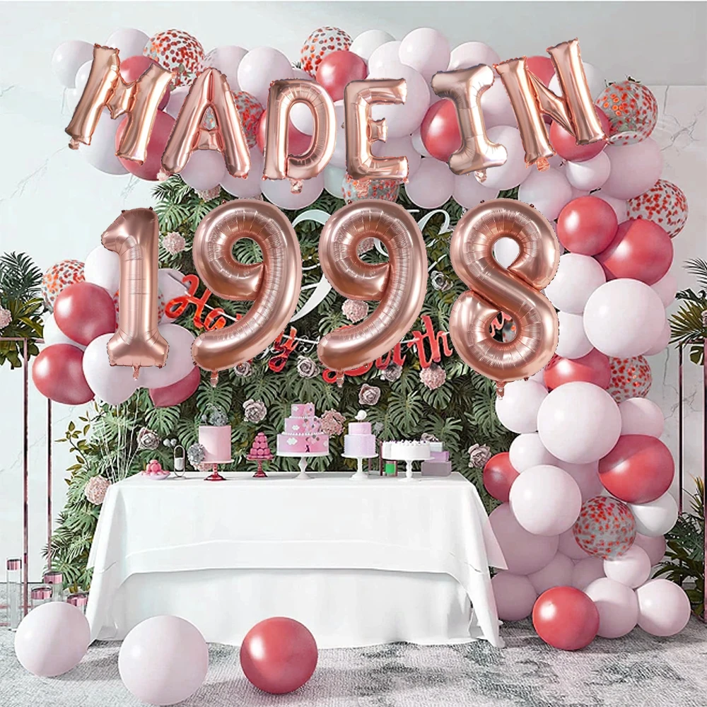 Birthday Balloon Set Year of Birth Number Balloon Birthday Party Decoration Aluminum Film Balloon Set