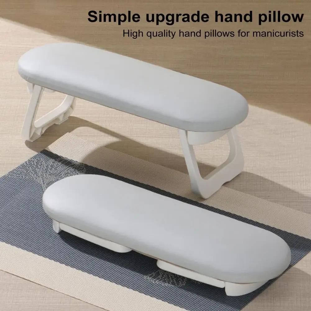 Manicure Hand Pillow Foldable Faux Leather Nail Arm with Adjustable Height Nails Cushion Hand Holder for Manicurists for Salon