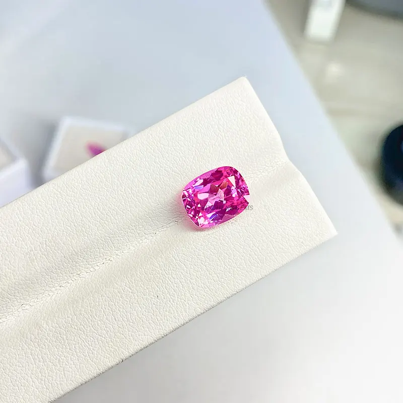 Manufacture corundum lab grown pink Sapphire cushion cut shape Loose Gemstones for gems Jewelry making