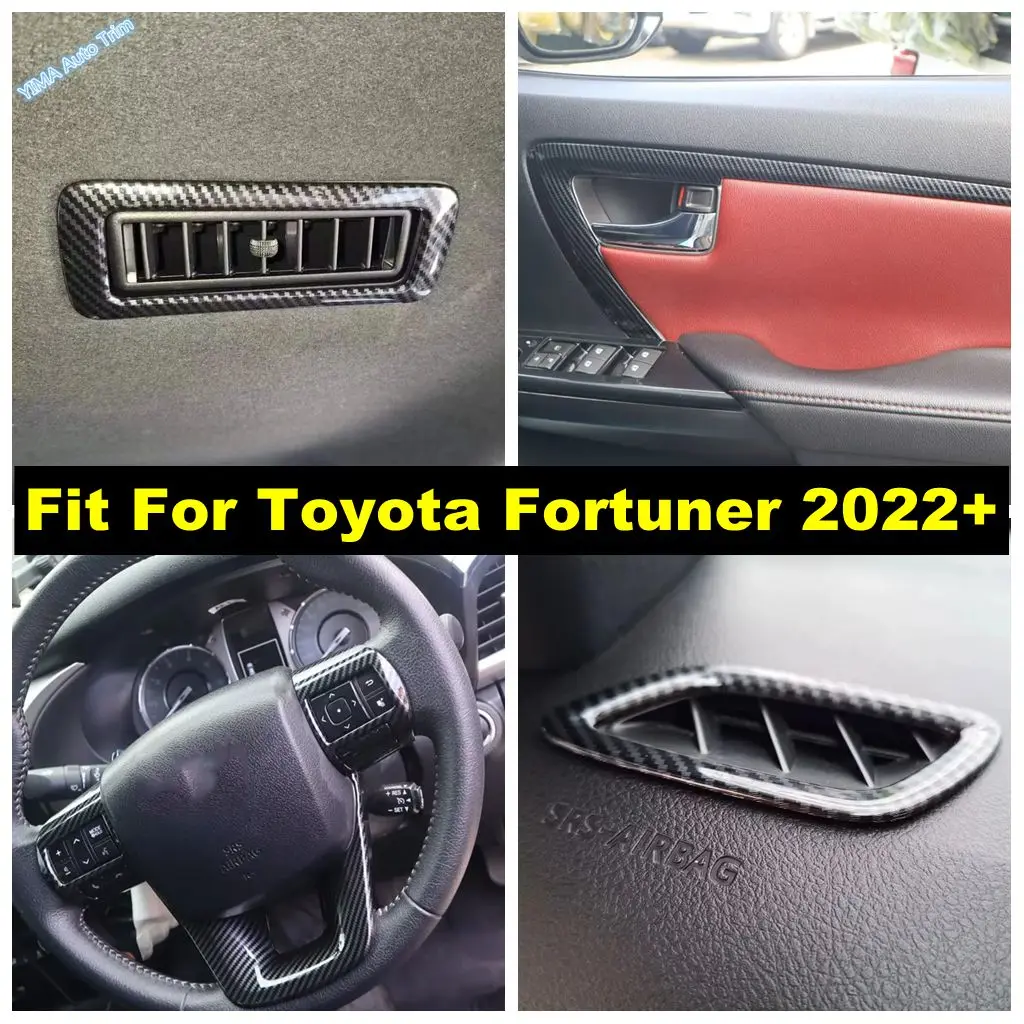 

Roof Air Outlet Middle AC Vent / Steering Wheel / Door Armrest Strip / Cover Trim Accessories For Toyota Fortuner 2022 2023 2024