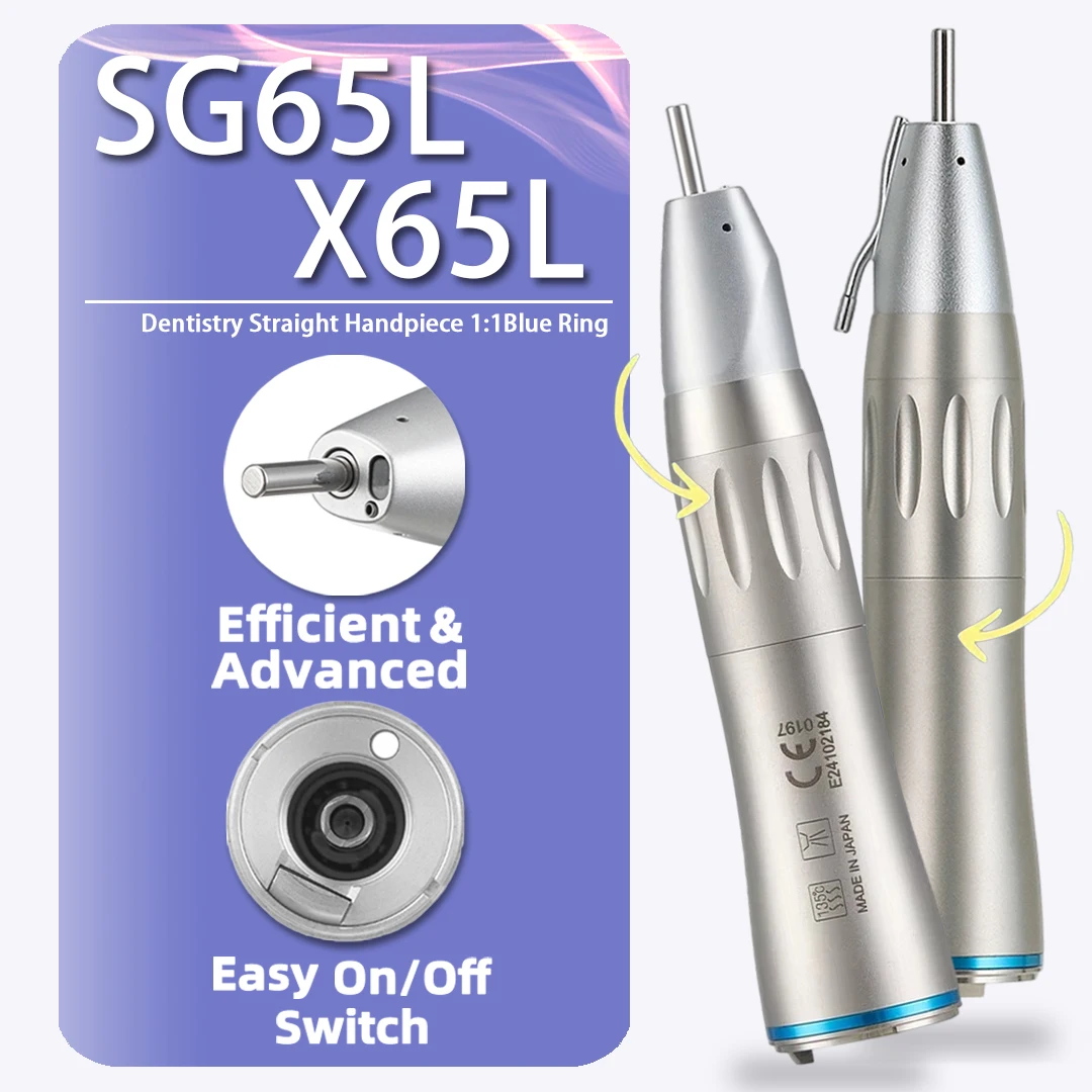 Dental 1:1 Low Speed Handpiece Optic Fiber Straight Surgical Handpiece for NSK Ti Max X65L SG65LPrecision Dentistry E Type Motor