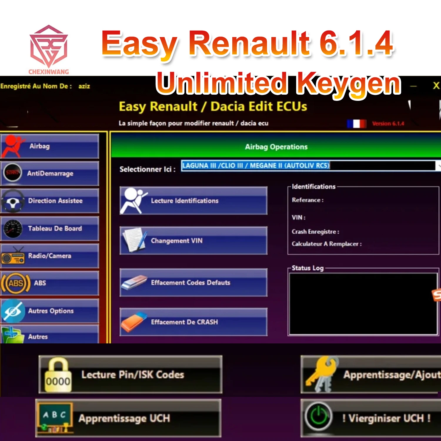 

Easy Renault 6.14 Software for Renault ECU Programmer Clear Crash Airbag Card Keys UCH Cleaner WORK with OBDLink Renolink