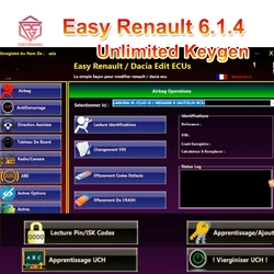 Software fácil Renault 6.1.4 para programador ECU Renault Clear Crash Airbag Card Keys UCH Cleaner FUNCIONA com OBDLink Renolink