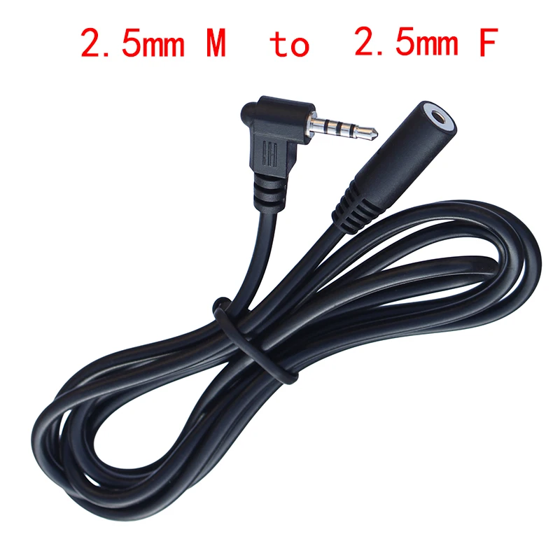 2M 2.5mm Male to Female Angled Extension 4 Pole Stereo Jack Audio Cable