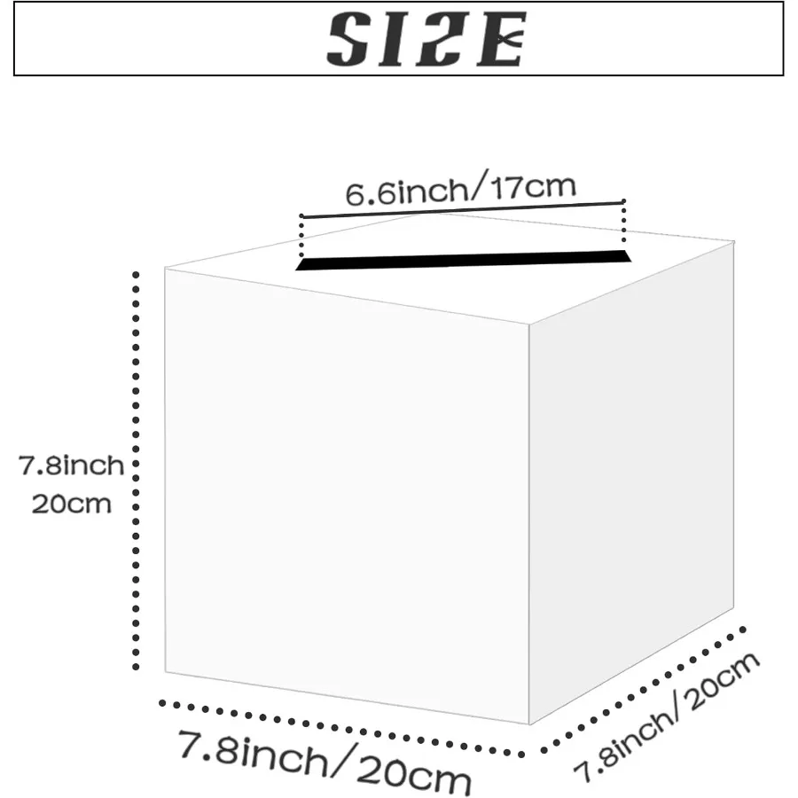 2 Pcs White Card Box Diy Gift Card Box Holder for Wedding Reception Baby Shower Bridal Shower Birthday Party Supplies