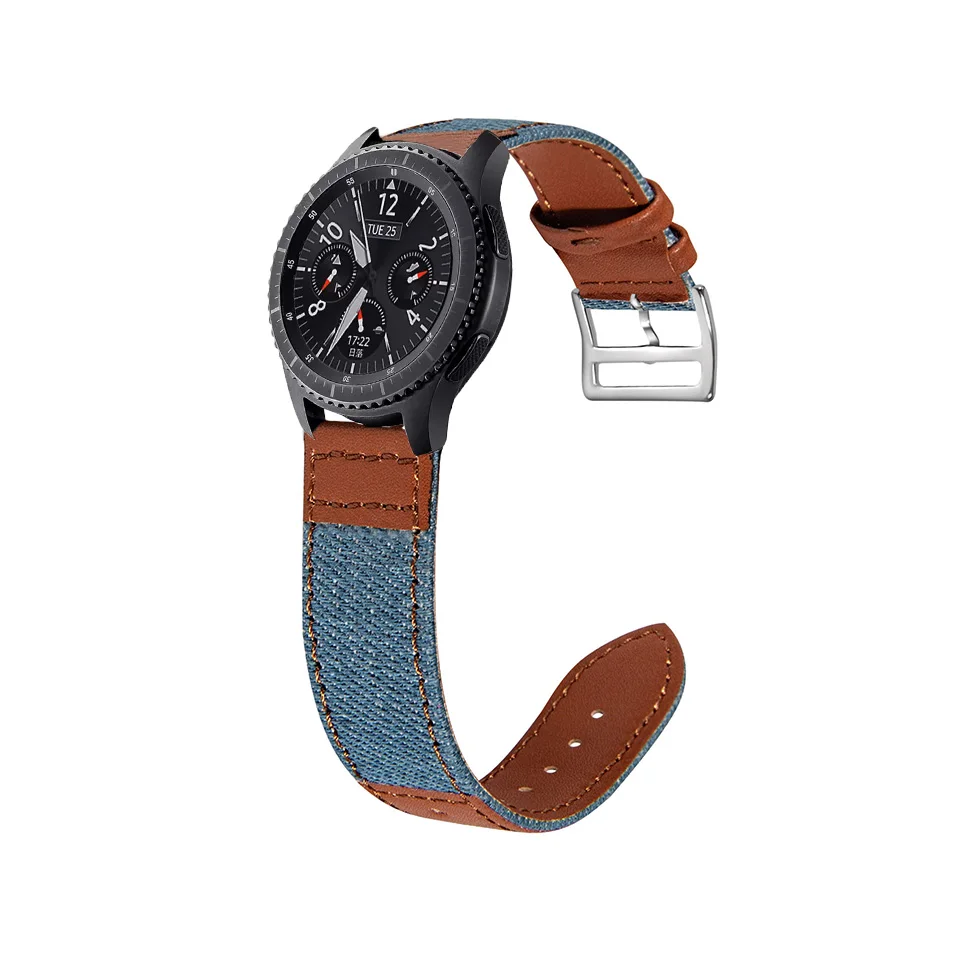 Nylon Leather Watchband For Garmin Vivoactive 4 Sport Wrist Band Strap for Garmin Venu 2 22mm Watch Band Bracelet