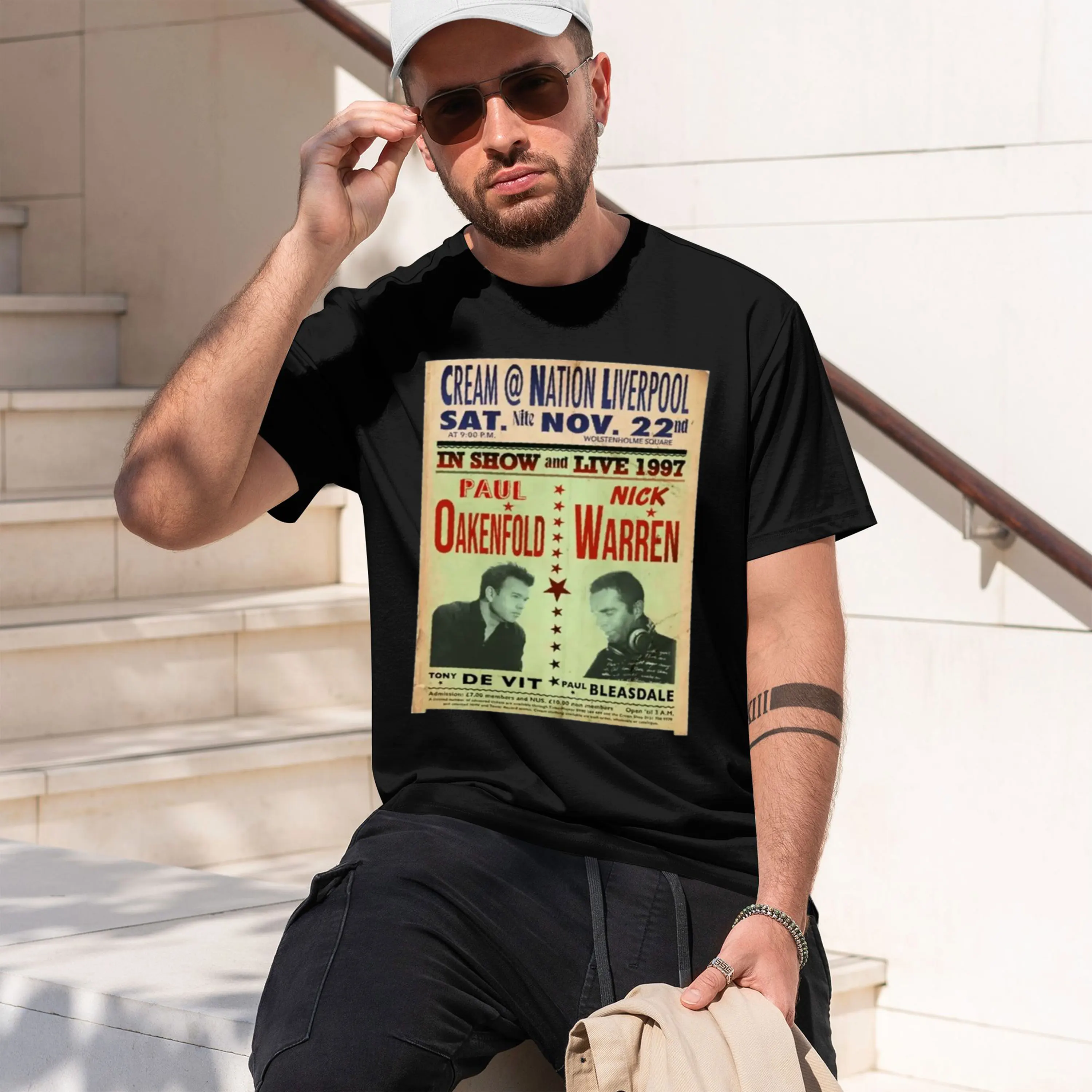 Paul Oakenfold Nk Warren Cream 1997 T-Shirt Blouse summer cute clothes tee shirts for men 2026 New Model Short-sleeve crewneck T