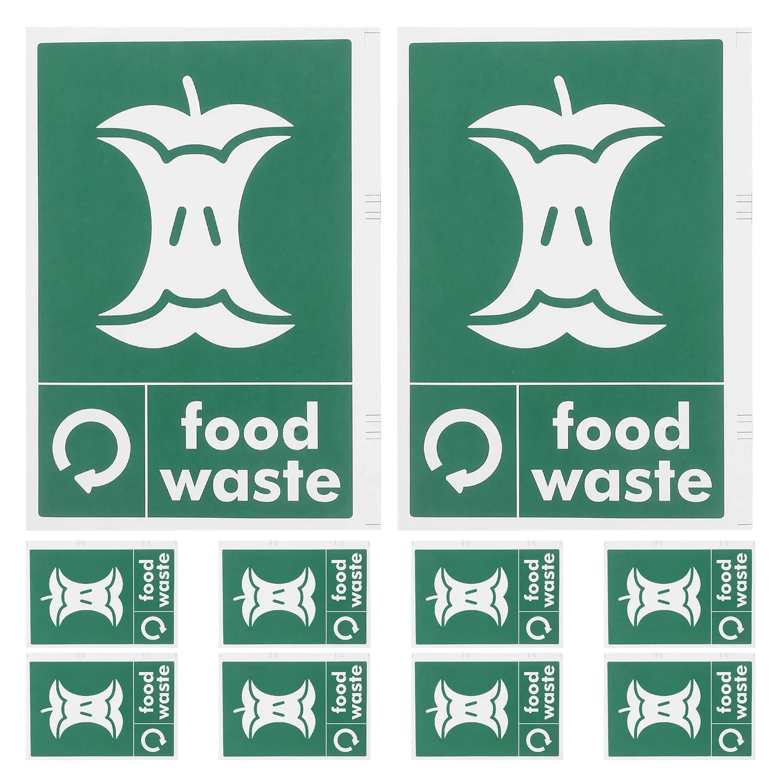 10Pcs Environmental Sticker Creative Self-Adhesive Garbage Classification Trash Bin Decal Recycling Sticker for Public Spaces