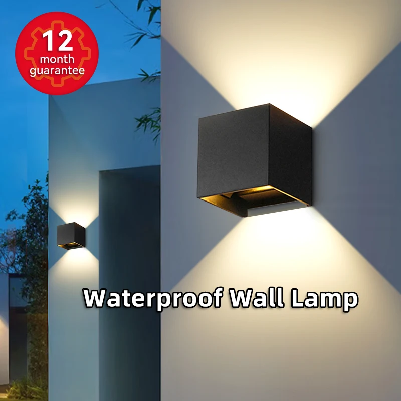 

LED Wall Lamp AC110-265V Modern Square 6W 12W LED Indoor Wall Light IP65 Waterproof Aluminum Sconce Living Room Stairs Lighting