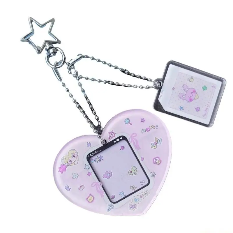 31BF Artistic Photo Display Keychain With Bright Cartoon Graphics Cartoon Card Holder Charm For Kpop Culture Enthusiasts