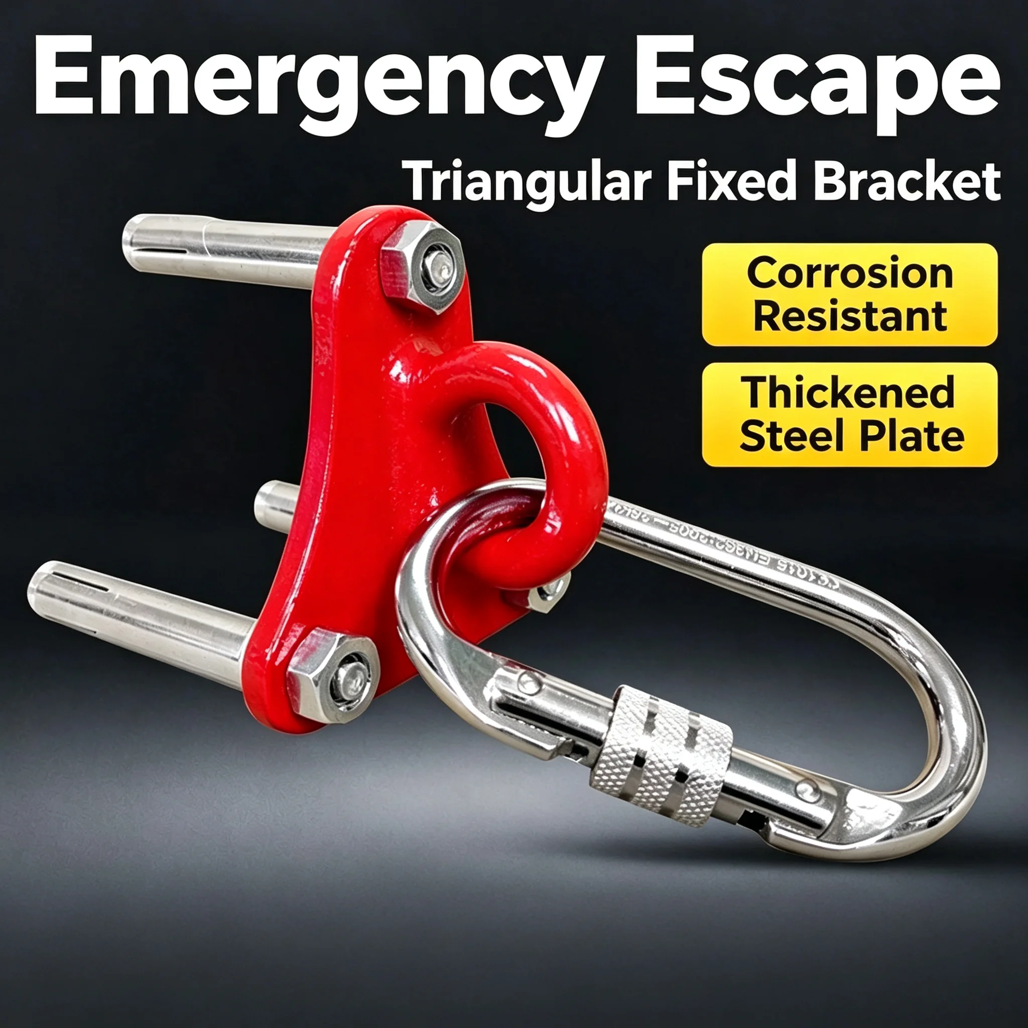1PC 15KN Triangular Wall Mount Anchor Plate Fall Protection Anchor Point for High‑Altitude Emergency Escape Safety Rope