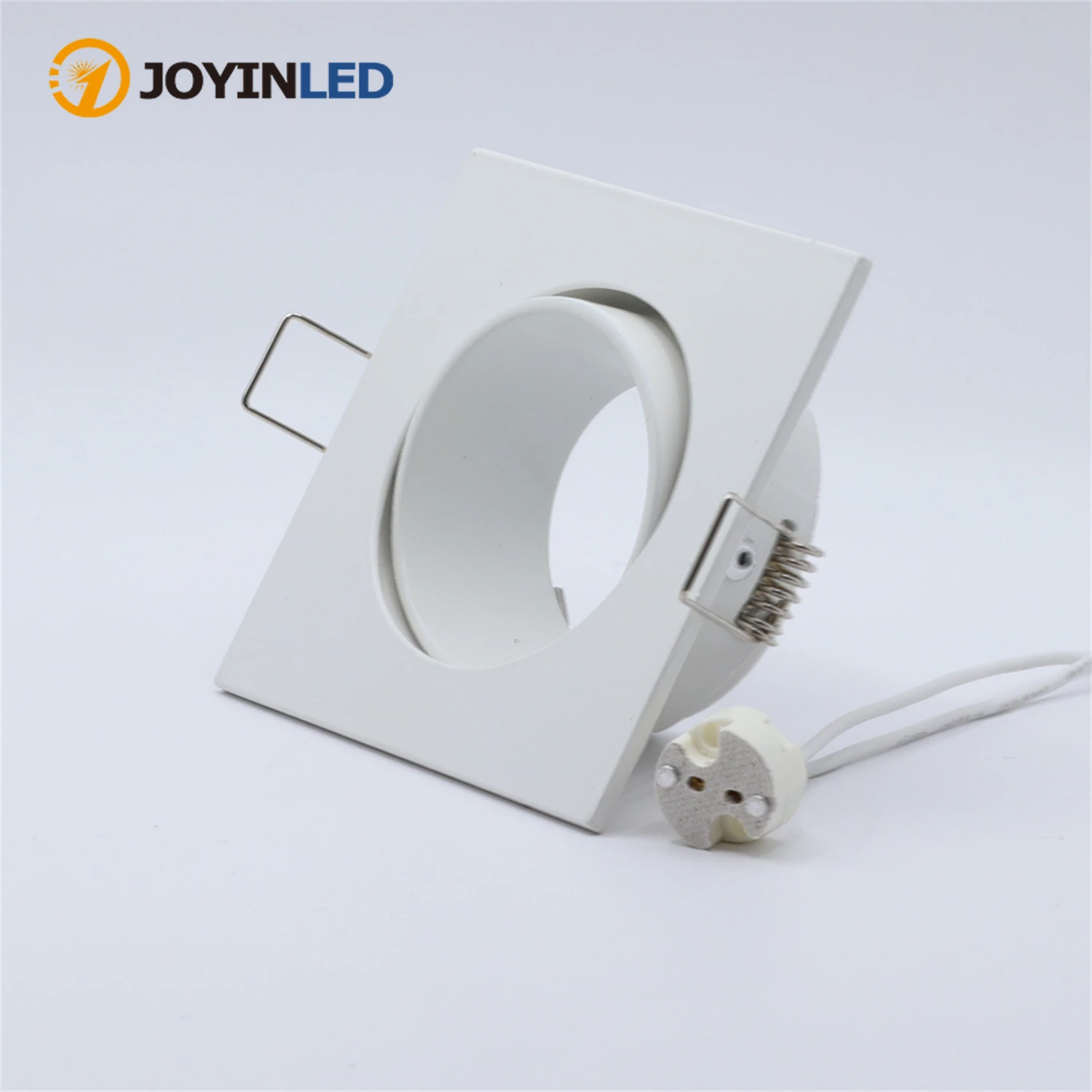 

GU10 MR16 Down Light Mounting Frame - Zinc Alloy White Round Square - Cut Out 70mm Recessed Light Clip