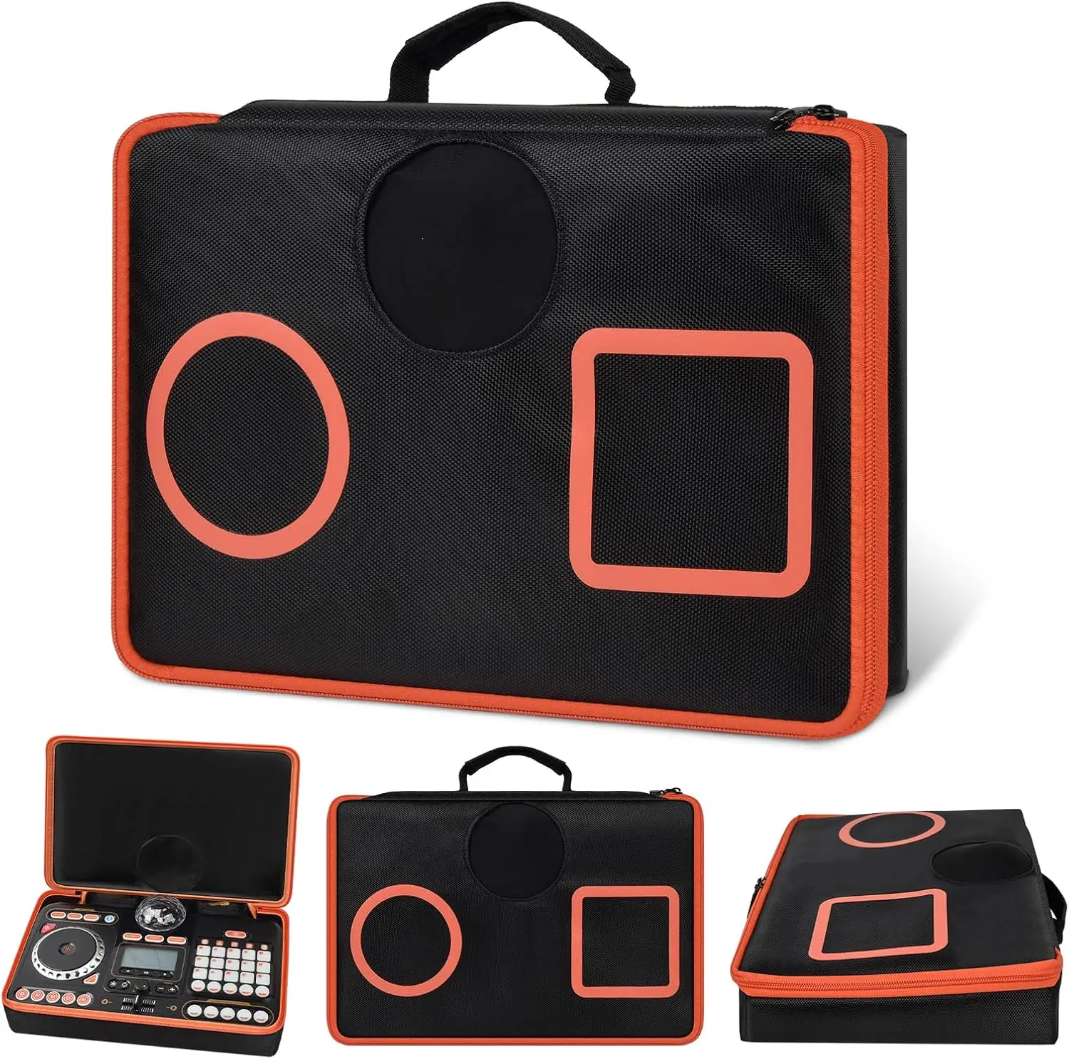 Estojo protetor laranja para mixer de DJ VTech KidiStar / Kidi, bolsa de armazenamento portátil para mixer de brinquedos musicais infantis e acessórios (estojo onl