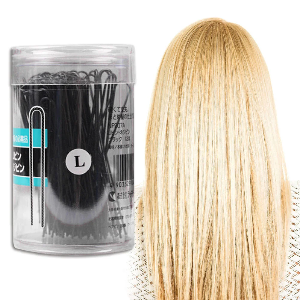 

100pcs Women Corrugated Hair U Shaped Hair Stainless Steel Hair Clips for Buns Updo Hairstyles (Black)