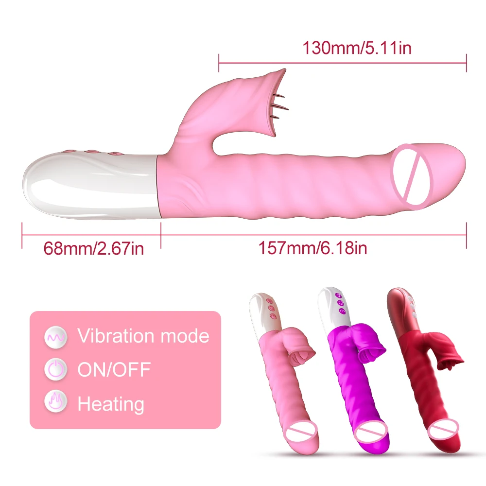 Vibrador para lamer la lengua para mujeres, estimulador de clítoris vaginal Real, consolador de punto G, masajeador de masturbación femenina, Juguetes sexuales para adultos