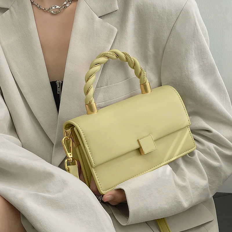 

2025 Summer New Trendy Fashion High Sense Niche Twist Small Square Bag Shoulder Portable Messenger Bag