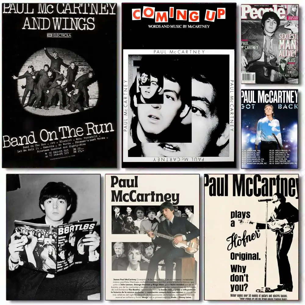 Póster de músico P-Paul M-McCartney, decoración de regalos navideños diseñada para el hogar, restaurante, oficina, espacio, arte de pared