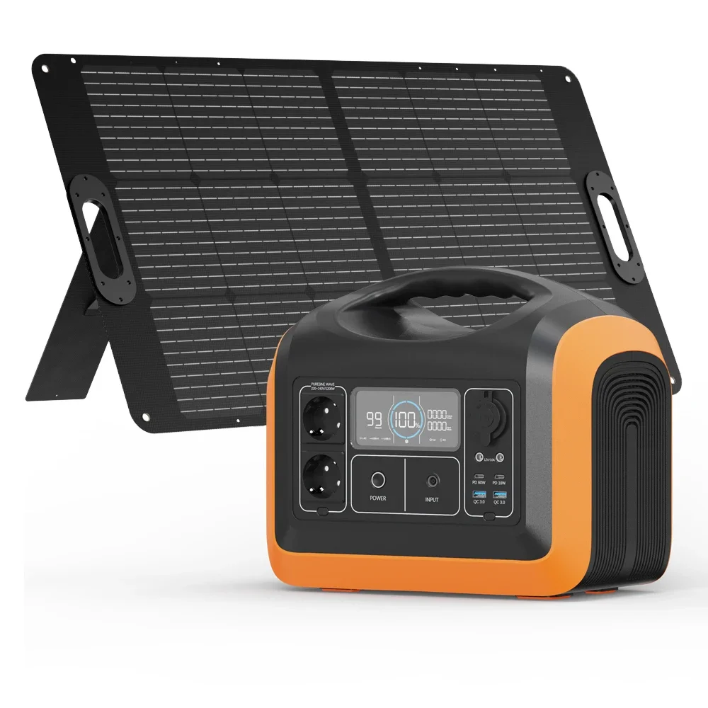 

1200w Charge Backup Powerstation Lifepo4 Battery Energy System Supply Solar Generator Panel Sets Power Station 1000w