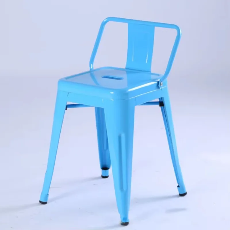 Cafe Lounge Chairs Stackable Fashion Metal Bar Wrought Iron High Stool Industrial Style Dining