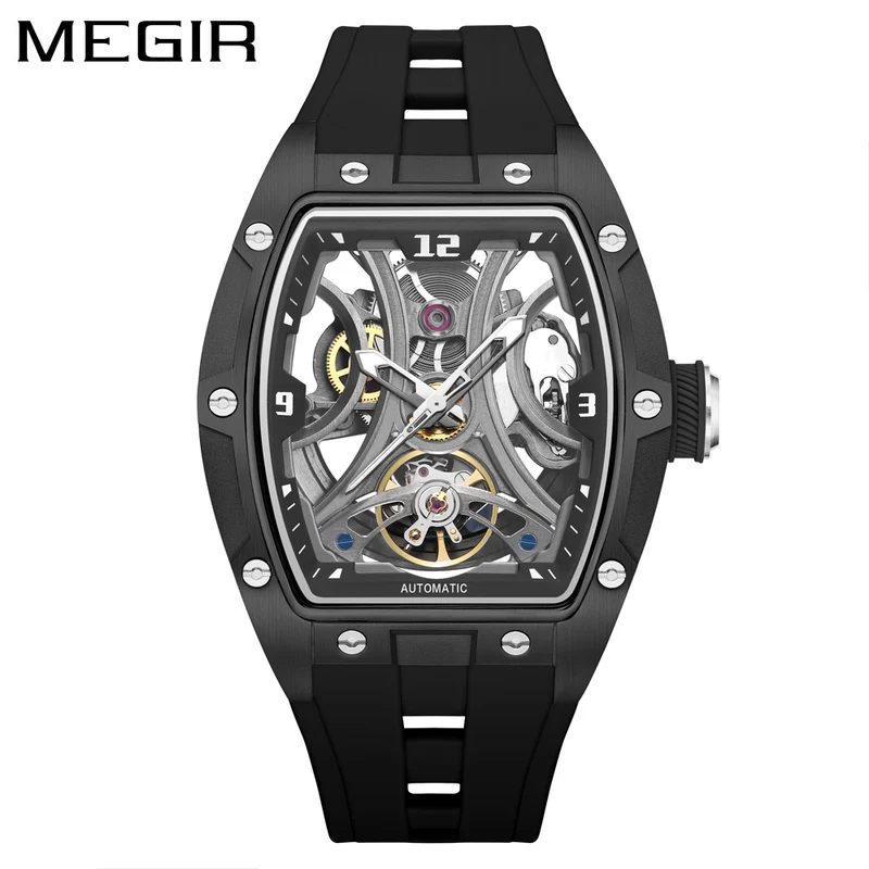 Megir Tonneau Skeleton Watch