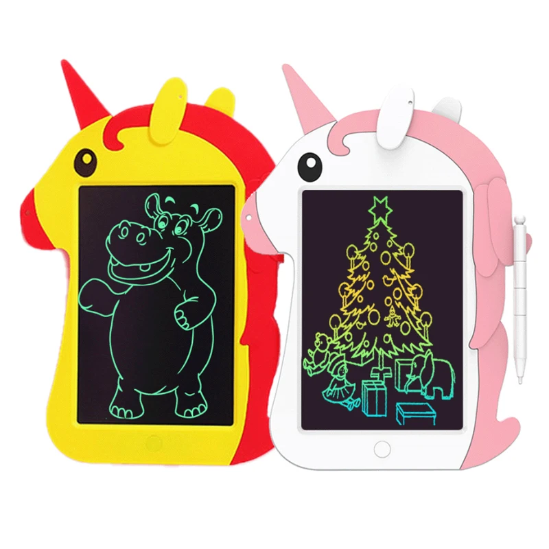 Tableta de escritura LCD con dibujos de unicornios para niños, tableta de dibujo con pantalla colorida de 8,5 pulgadas, tablero para garabatos, juguete y herramienta de aprendizaje, regalo L39