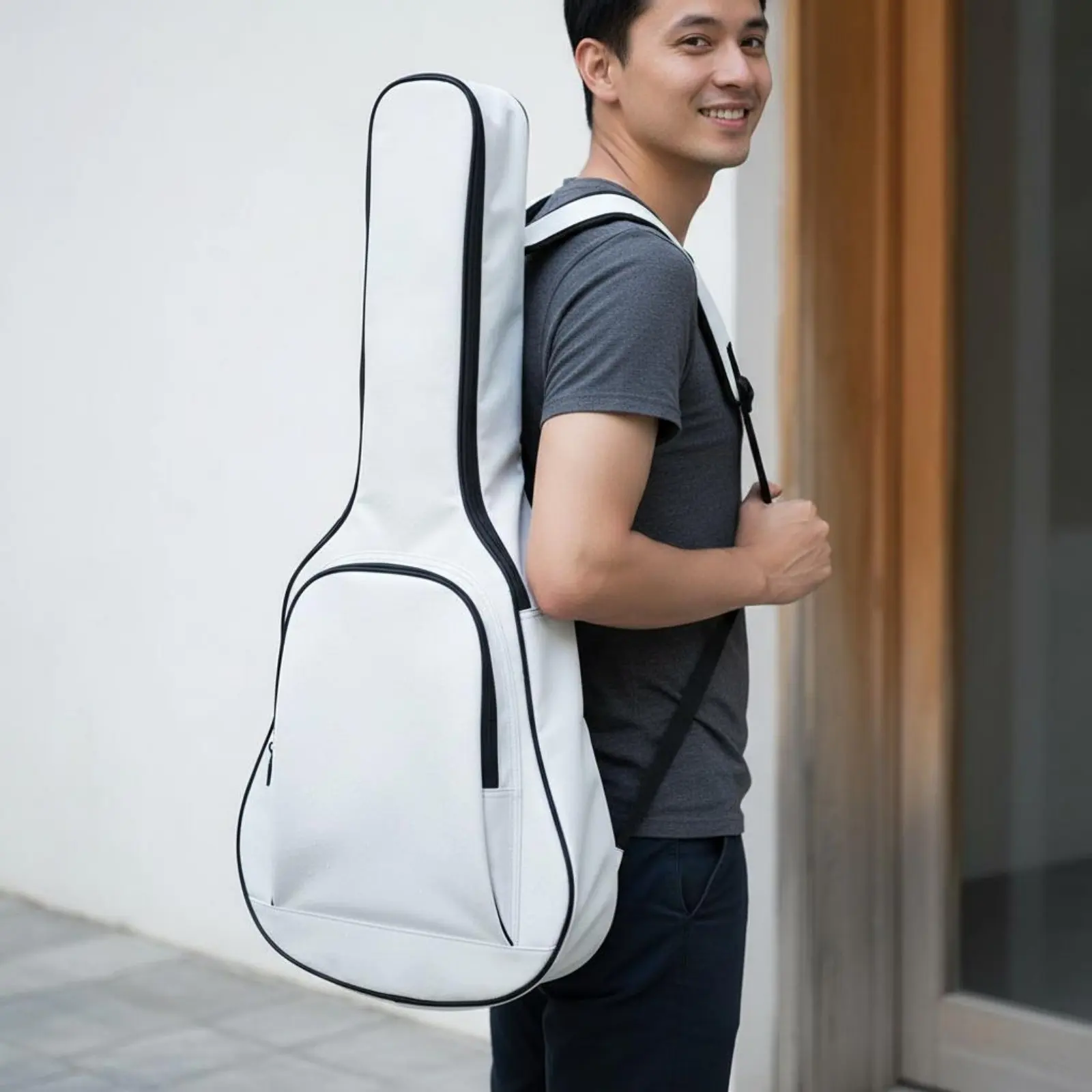 

Waterproof Guitar Gig Bag Double Zipper Electric Guitar Gig Bag Instrument Carrier Padded Adjustable Shoulder Straps for Studio