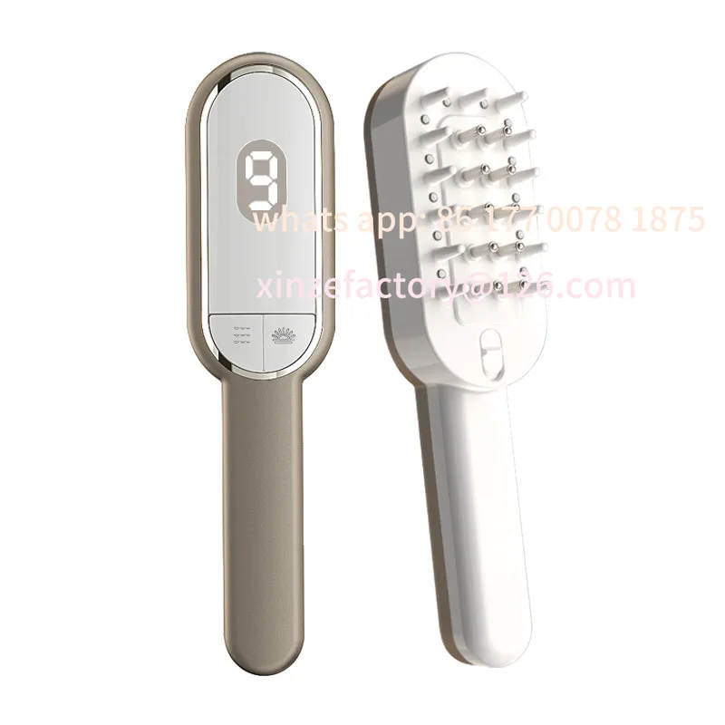 

Customizable Laser Hair Growth Comb Light Therapy Anti-hair Loss Vibratory Massager Red Steel Massage Oil Bottle Plastic Scalp