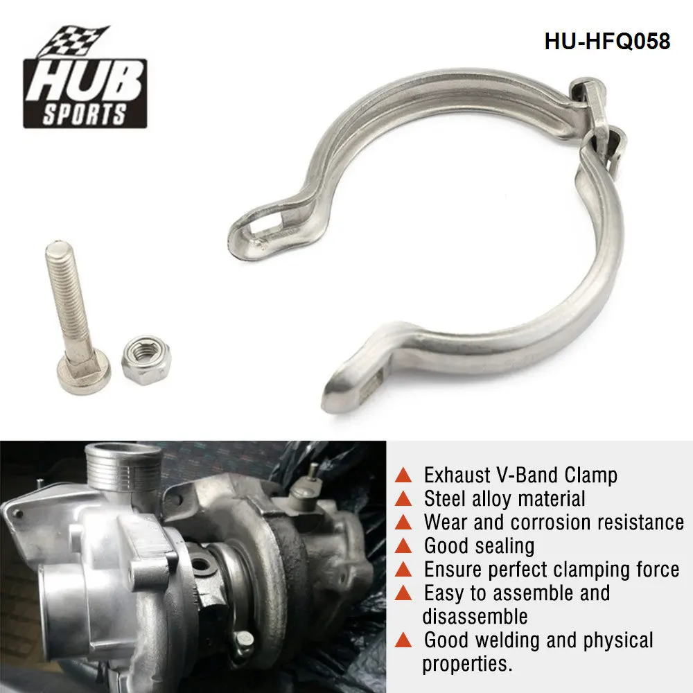 HUB sports For TD02 TD025 TD03 Turbo Housing Or Exhaust Pipe Turbo Car Turbine V Clamp 58mm HU-HFQ058