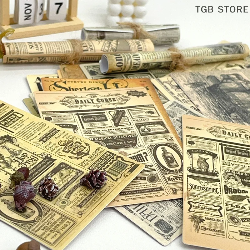 5Pcs Dollhouse Miniature Kraft Paper Newspaper Magazines Mini Retro Newspapers And Periodicals Books Model Home Decor Toy Random