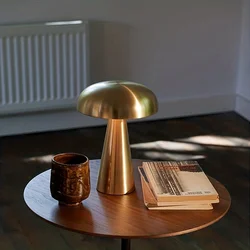 Cordless Mushroom Table Lamp, 3 cores brilho ajustável, luz noturna recarregável, abajur, toque da lâmpada, decoração